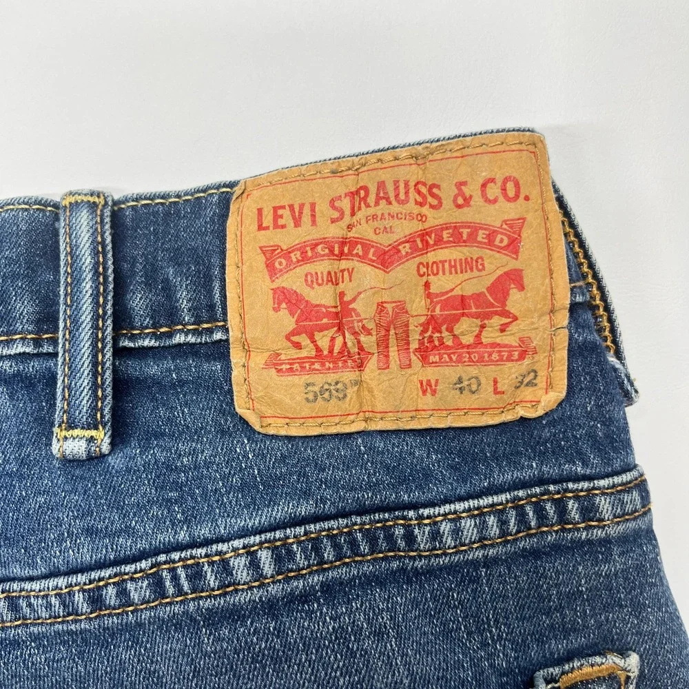 Levi's 569 Loose Straight Fit Jeans Blue 40x32 Mens Denim Streetwear 90s Style